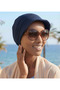 Pleated Hat Navy Blue Ready-To-Wear Turban Hijab Pool Cap Suitable for Medical Use