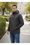 Men's Detachable Hooded in 1 Fleece Lined Water and Wind Resistant Softshell Jacket - Anthracite - 2
