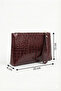 Women's Burgundy Crocodile Portfolio Handbag Croco - 5