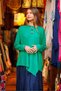 Green Color Piece Detailed Blouse - 3