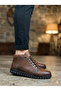 Lightweight Soft Warm Lining Laceless Zippered Non-Slip Sole Orthopedic Everyday Brown Leather Boots - 2