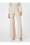 Flared Leg Trousers with Elastic Waist - 3