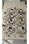 6-Piece Stainless Steel Oval Tea and Coffee Presentation Tray with Butterfly Accessories Gold & Silver 20X25 cm - 3