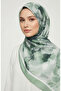 New Year's Gift Hijab Shawl Digital Print Floral Pattern Dark Green Color - 2