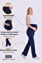 Navy Blue Spanish Leg Adjustable Waist Flexible Shaping / Sculpting Maternity Leggings