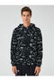 Printed Hooded Sweatshirt with Fleece-Lined Pocket Detail - 4