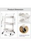 3-Tier Multipurpose Rolling Shelves Metal Cart Organizer White 85x45x35cm - 3