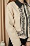 Women's Embroidery Detailed Short Jacket - 20719Ckt - Beige-Black - 5