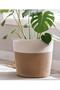 Decorative Jute Straw Cobalt Warm Towel Holder Organizer 20X20 cm - 2