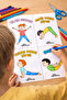 Paint First, Cut Later Kids Yoga Pose Cards - 20 Poses - Felt-Tip Pen + Scissors as a Gift - 5