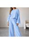 Soul Şile Bezi Blouse and Pants Set Sky Blue
