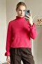Women's Soft Textured Half Turtleneck Knit Sweater – Fuchsia - 4