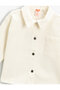 Back Floral Printed Classic Collar Snap Fastener Long Sleeve Jacket Cotton - 3
