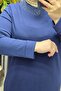 Women's Islamic Clothing Plus Size Corded Fabric Ecrin Double Suit with Pants - 2
