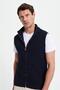 Men's standard fit regular cut zip-up Mock Neck warm navy knit vest - 8