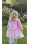 Baby Girl Dress Candy Pink Rose Patterned Bow Lu Stylish Special Occasion Evening Dress 0-5 Years Old