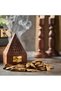 Wooden pyramid shaped incense burner