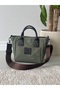 Khaki Green Women's Canvas Vintage Detailed Hand and Shoulder Bag