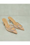 Women Pink Mesh With Buckle Trim Mule - 2