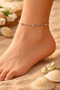 Special Day Gift Minimal Steel Anklet Silver Color Bead Detailed Adjustable Women's Anklet