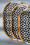 Set of 3 Oval Black and White Patterned Wicker Trays - 3