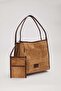Khaki Rectangular Wide Shoulder Bag