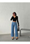 Blue High Waist Ankle Length Denim Jeans - 2