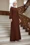 Yoke Pleated Ayrobin Dress Brown HM2872 - 2