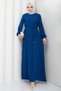 Pleated Aerobin Dress with Yoke Blue HM2872 - 3
