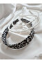 Set of 3 Velvet Leopard Pattern and Rowed Pearl Crown, Bride, Invitation, Celebration, Daily,