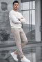 Men's Straight Fit Cotton Cream Pants - 2