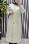 Women's Clothing Plus Size Quilted Metal Buttoned Double-Breasted Cap - 6