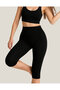 High Waist Black Biker Leggings Shorts / Sports Biker Shorts - 2