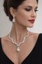 Pearl Elegance Set Necklace Earrings Ring 3-Piece Set Elegant Crystal Stone Set Shine Set