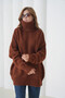 Women's Turtleneck Ribbed Knit Oversized Knitwear Tunic 223009 - 3
