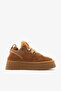Tan Genuine Leather Suede Lace-Up Thick Sole Women's Boots