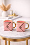 2 Pieces Luxury Porcelain Gilded Gold Detailed Bag Mug Cup Special Design 250ml