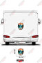 Mountain River View Compass Visual Caravan Sticker Decal