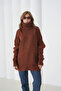 Women's Turtleneck Ribbed Knit Oversized Knitwear Tunic 223009 - 2