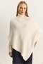 Women's Cream High-Neck Asymmetrical Cut Knitwear Sweater Tk251190 60283911 - 3