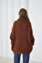 Women's Turtleneck Ribbed Knit Oversized Knitwear Tunic 223009 - 6