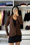 Back Guipure Detail Blazer Jacket - Brown Brown - 3