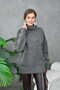 Women's Turtleneck Ribbed Knit Oversized Knitwear Tunic 223009 - 4