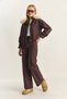 Women's Kahseyyar Faux Fur Collar Lined Pocket Detailed Denim Bomber Jacket Trousers Set 6058 60283898 - 2
