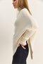 Women's Cream High-Neck Asymmetrical Cut Knitwear Sweater Tk251190 60283911 - 6