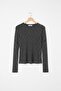 Women's Stone Embroidered Finger Detail Flexible Modal Fabric Navy Blue Blouse - 3