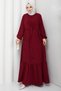 Tie-Detail Aerobin Dress Burgundy HM2873 - 2
