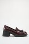 Burgundy Patent Leather Heeled Genuine Leather Women's Shoes Pompom Detailed Light Sole Leather Women's Shoes - 4