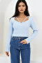 Blue Heart Collar Long Sleeve Knitted Blouse Alc-X14791 - 2