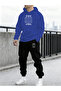 Men's Silence Printed Comfortable Fit Hooded Pocket Top Jogger Elastic Cuff Bottom Tracksuit Set